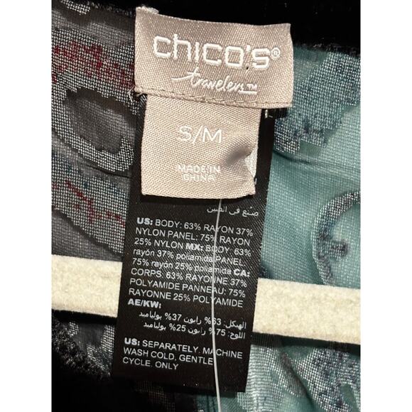 Chico’s New JACKET Cardigan Open BURNOUT VELVET Artsy Fairy whimsigoth sz s/m - Picture 9 of 11